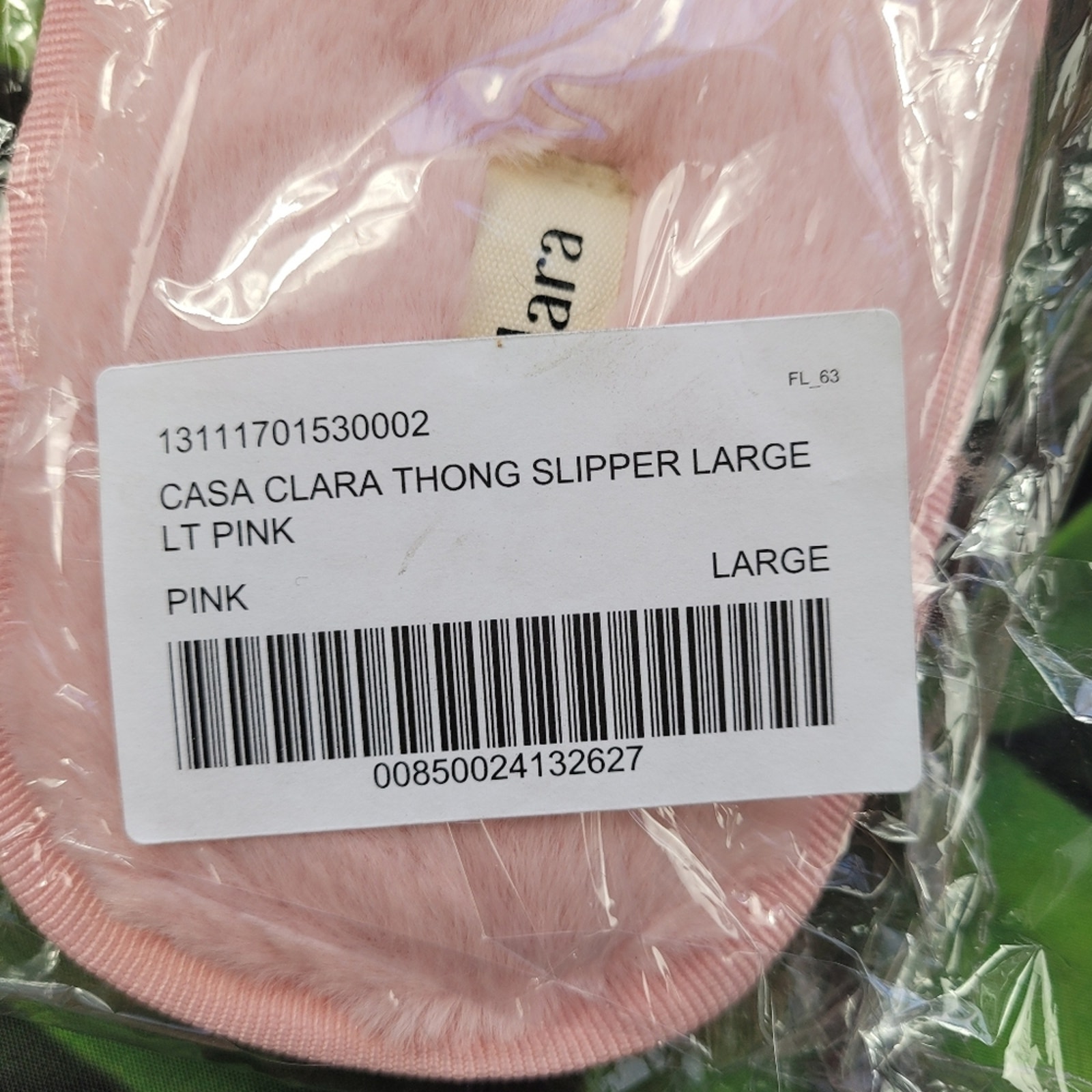 Nwt Casa Clara Light Pink Faux Fur Thong Spa Slipper Size Large (40-41) — image 5 of 8